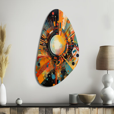 Orange Retro Vibe Background IV - Abstract Geometric Fall Shape Metal Wall Sculpture
