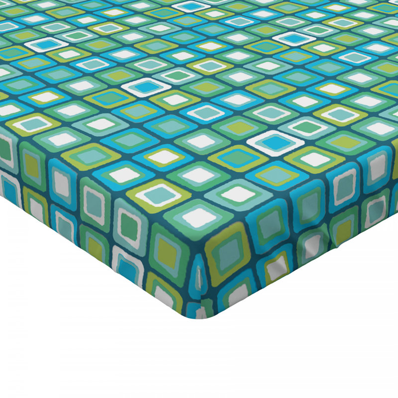 Microfiber Geometric Fitted Sheet, Twin Fitted Sheet
