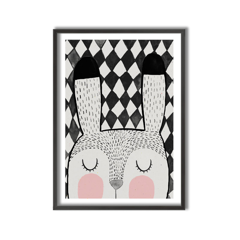 Pop Art & Retro Bunny Framed Art, 16" H x 24" W x 1" D