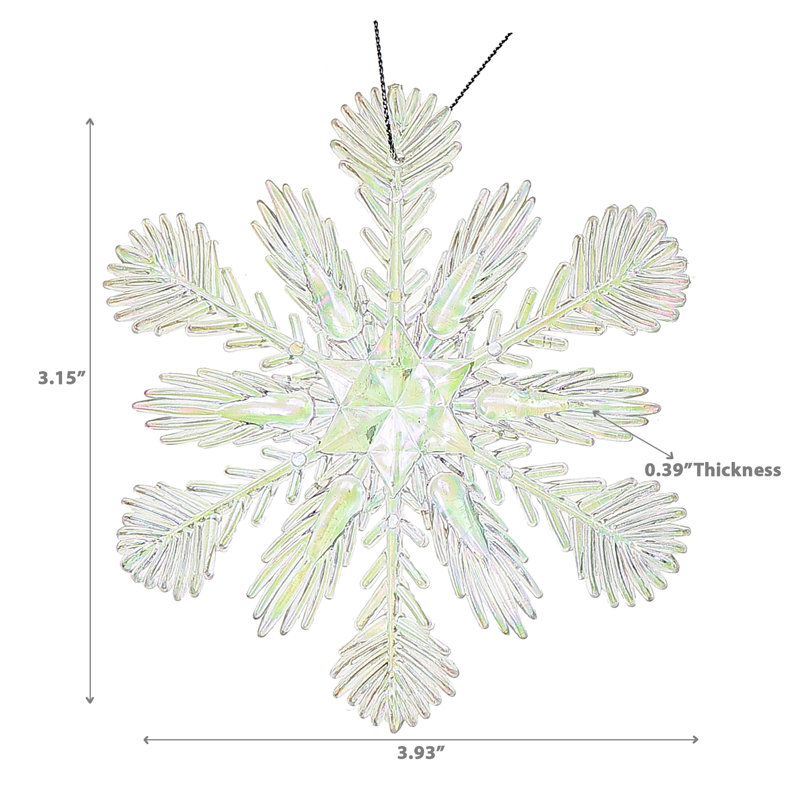 Silver Plastic Snowflake Holiday Ornament Set