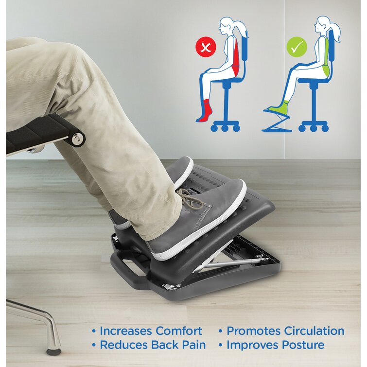Mount-it! Ergonomic Foot Rest Under Desk, Adjustable Tilt Footrest W/  Textured Massage Surface