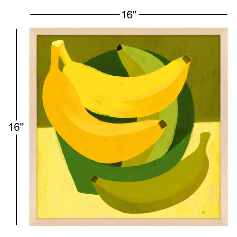 Sula Bananas - Painting on Paper, H 16 po x l 16 po x P 1,25 po, Érable