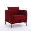 Fauteuil d'appoint 32,68 po en velours rouge avec 1 coussin-723315