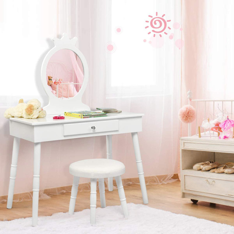 Aadil Kids Vanity Stool with Mirror