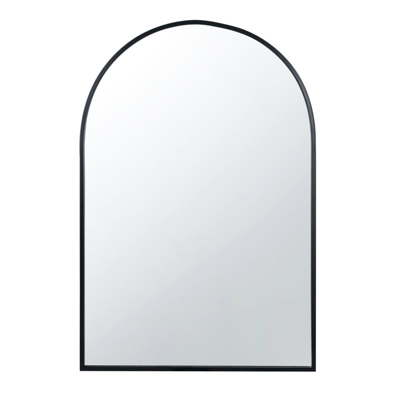 Miroir arqué noir à cadre en métal 24 po x 36 po pour un magnifique miroir de maison