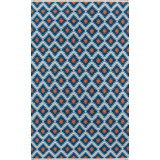 Thompson Wool Geometric Area Rug in Navy