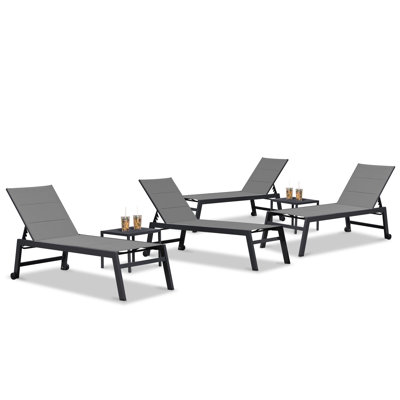 Chaise longue inclinable 66,15 po avec table