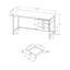 Bureau d'ordinateur, bureau personnel, ordinateur portable, tiroirs de rangement, L 55 po, stratifié de travail, métal, contemporain, moderne-964209494