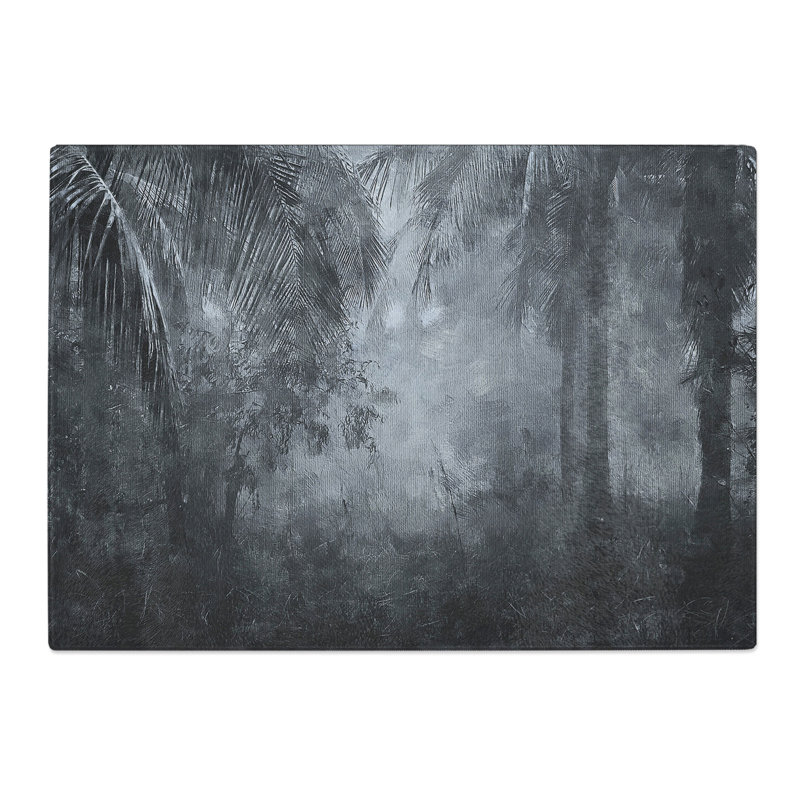 Palm Tree Forest Painting Chopping Board, 0.4cm H x 28.5cm W x 39cm L