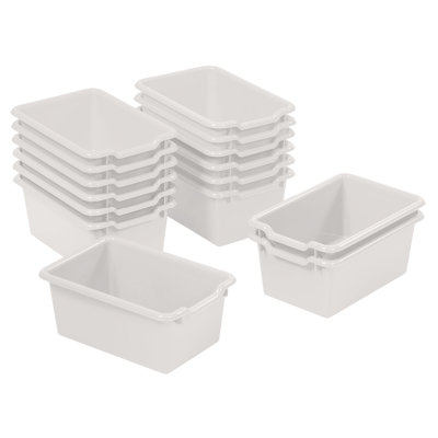 ECR4Kids Scoop Front Plastic Storage Bins, Multipurpose Organization, 15-Piece
