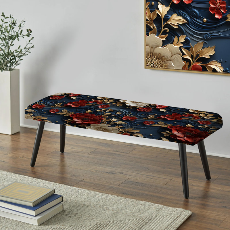 Laque artistique - Banc rembourré noir chinois