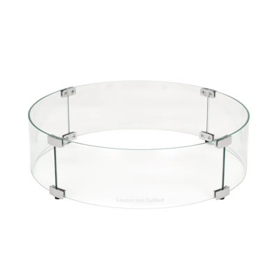 22" Round Tempered Glass Fire Flame Guard With Stainless Steel Connectors