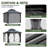 10ft W x 10ft D Aluminum Patio Polycarbonate Double Roof Gazebo-122177724