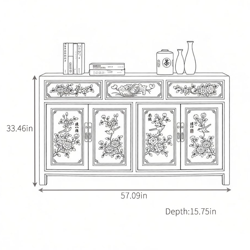 Buffet classique peint