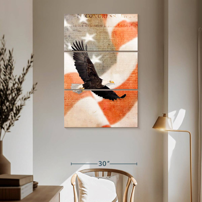 Brampt US Flag Bald Eagle, 65" H x 42" W