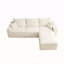 Canapé modulaire en L «110», canapé 3 places à compression complète avec méridienne, sans assemblage requis pour le salon, canapé modulaire à assise profonde ultra-doux (velours côtelé, beige)-1005111652