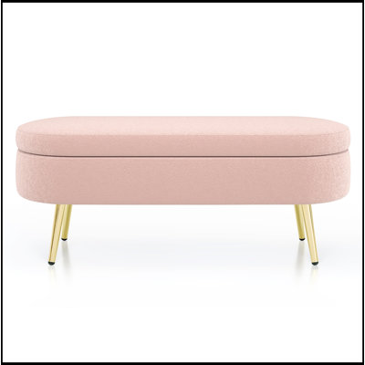 Oval Storage Bench with Metal Legs