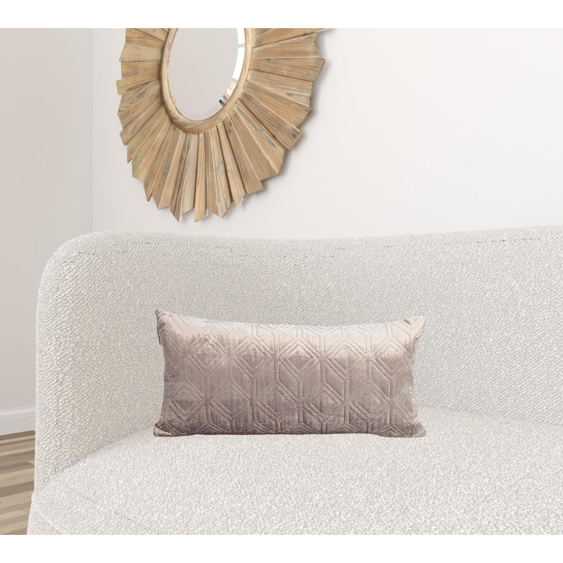 Parkland Collection Aleta Transitional Quilted Taupe Throw Pillow, Taupe