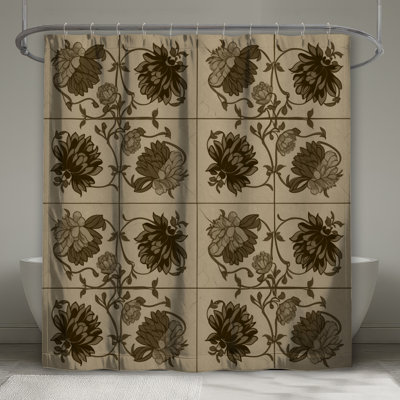 Rideaux de douche à motif floral