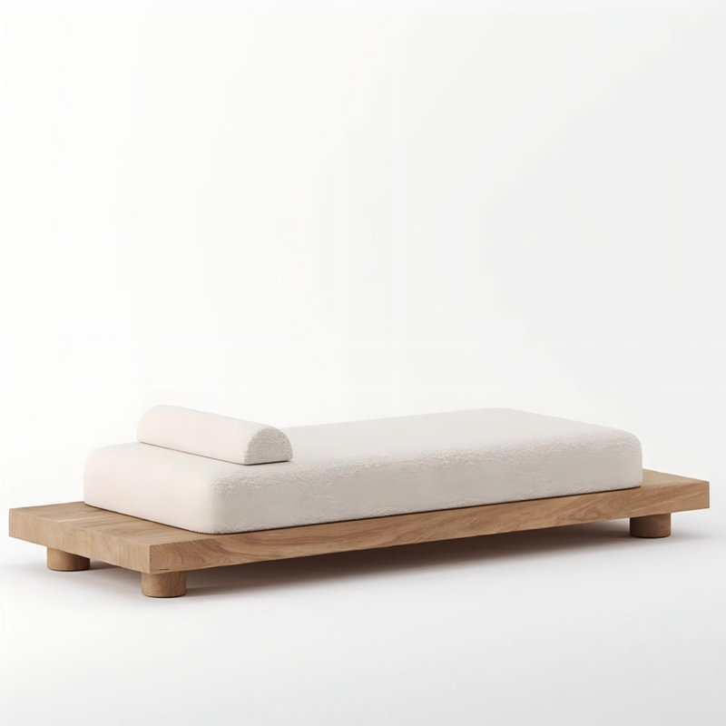 Banc en bois massif minimaliste surprise à vent silencieux, H 16,54 po x l 47,24 po x P 15,75 po