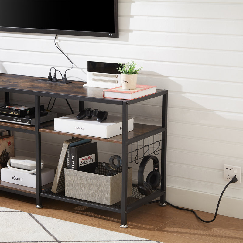 Meuble télé avec prises Teryn, Brun, 63"