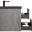 Meuble-lavabo de salle de bain moderne 30 po, gris avec plateau en quartz noir et élément de mèche