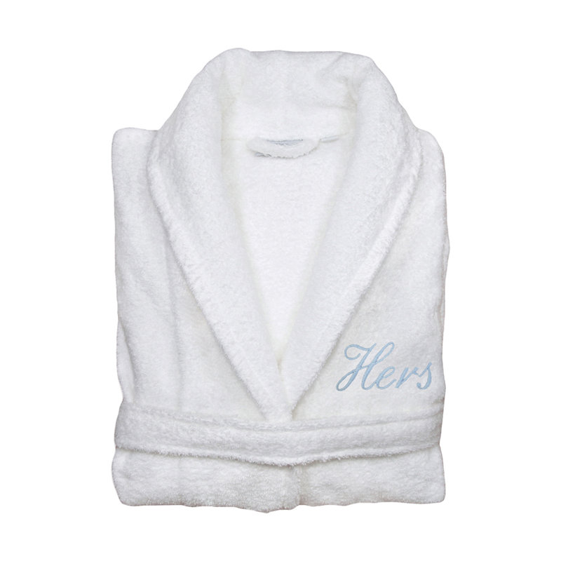 Hers peignoir en blanc, bleu ciel &, Petit / moyen