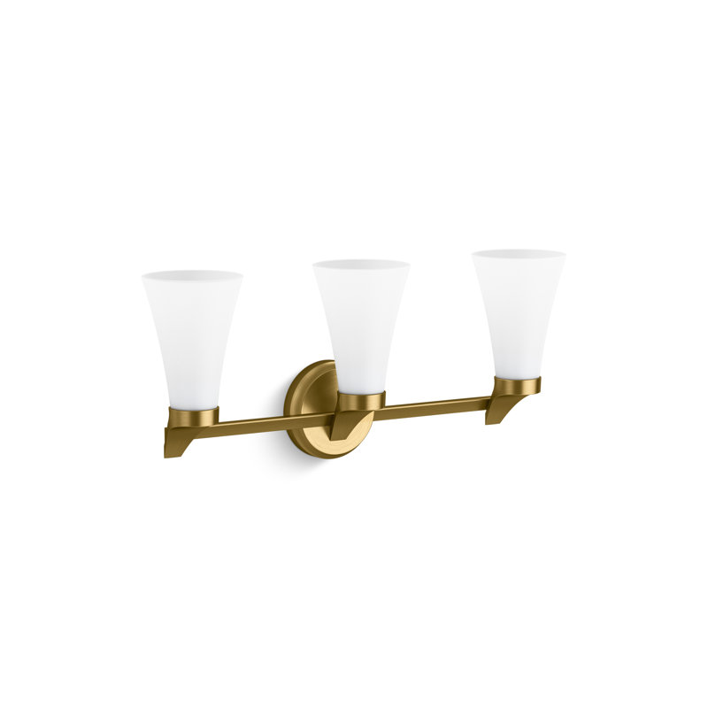 Simplice 22-5/8 In. Three-Light Sconce, Brushed Moderne Brass