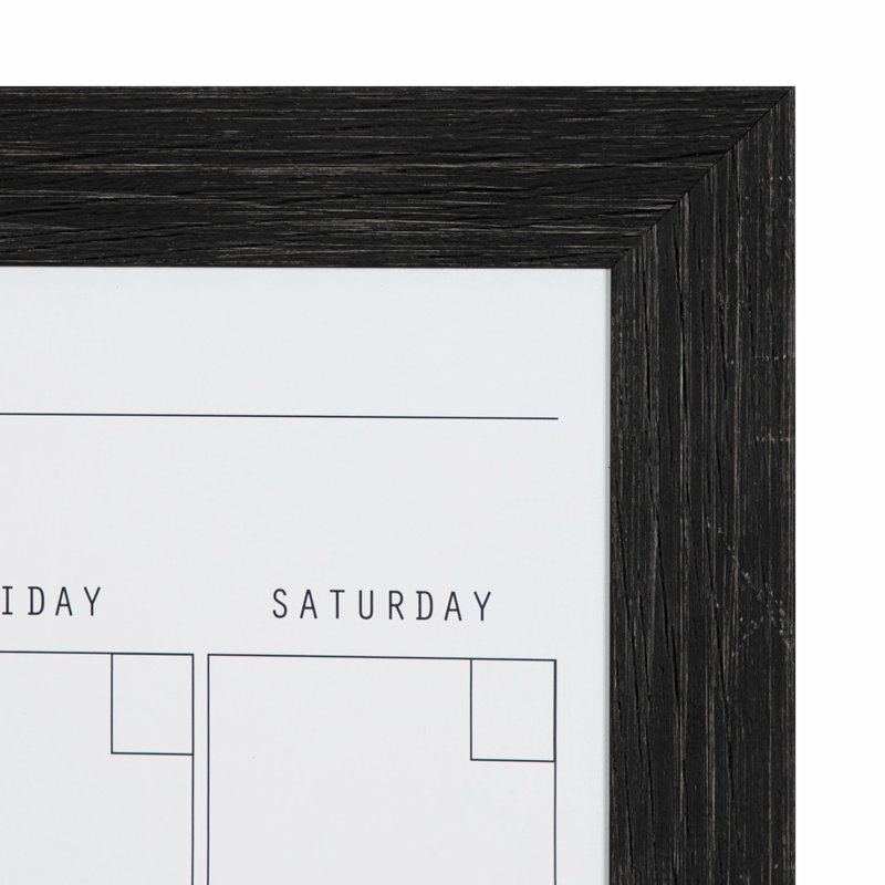 Tableau effaçable mural calendrier magnétique, H 23 po x l 29 po, Noir