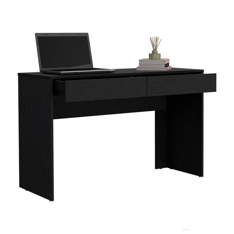 Bureau d'écriture Acre, deux tiroirs (bureau), Noir