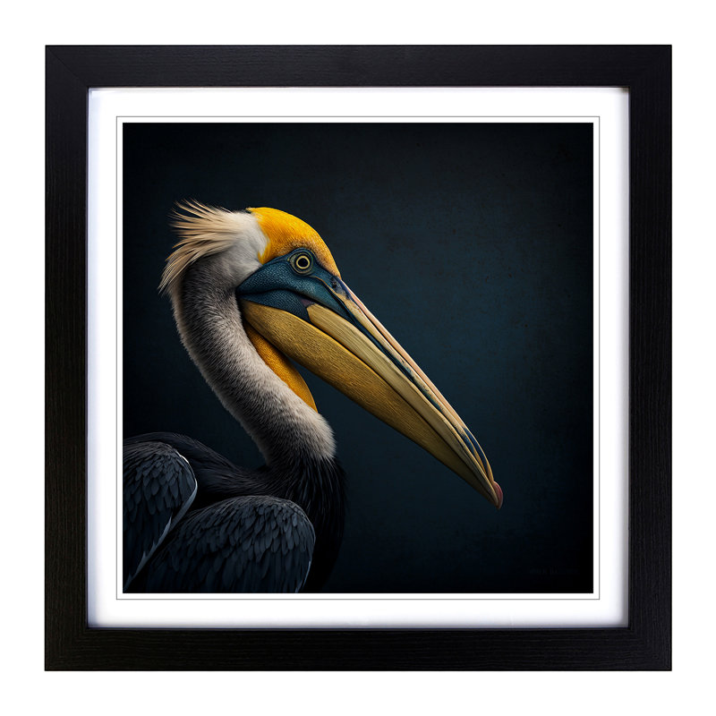 Pelican Bauhaus - Framed Print, Black