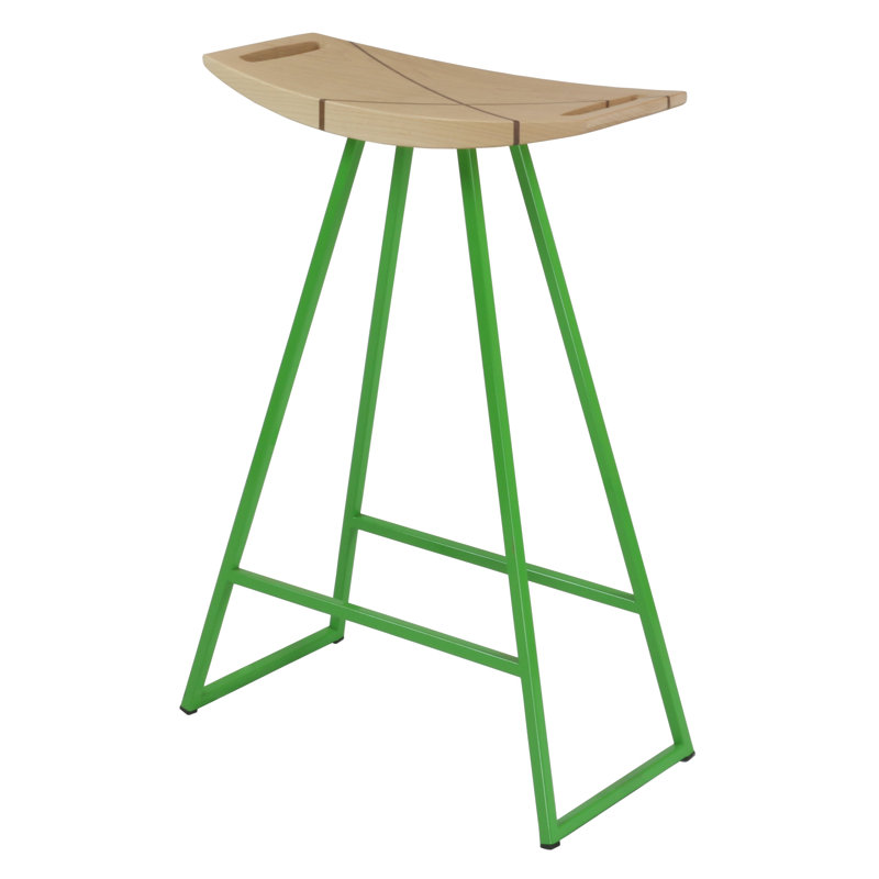 Tabouret de bar et de comptoir Robert, Érable, Vert, Tabouret de comptoir (siège d'une hauteur de 24 p