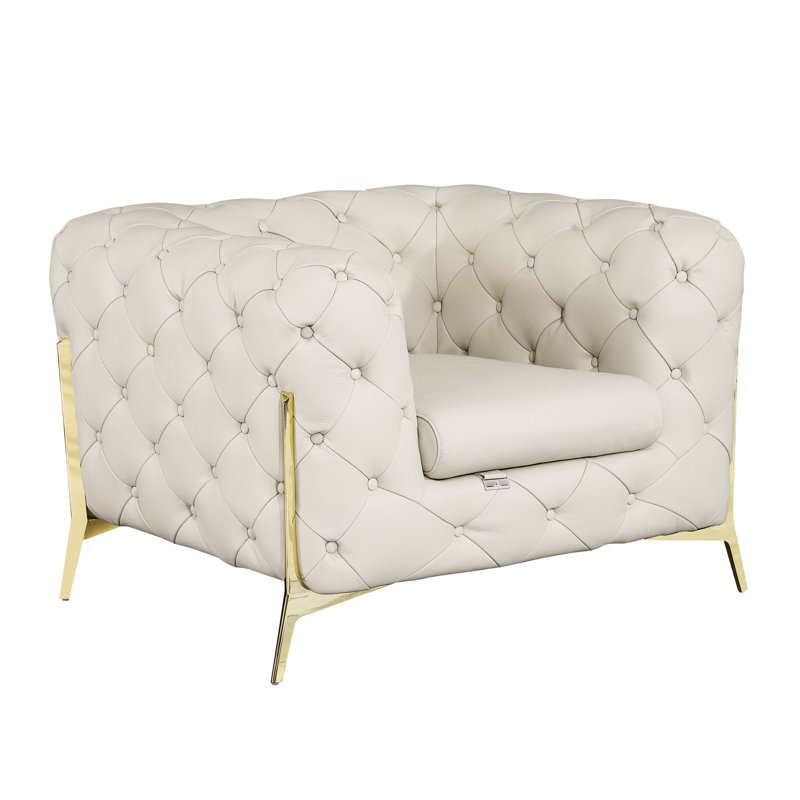 Fauteuil en cuir luxueux avec mousse haute et rembourrage stable à base stable
