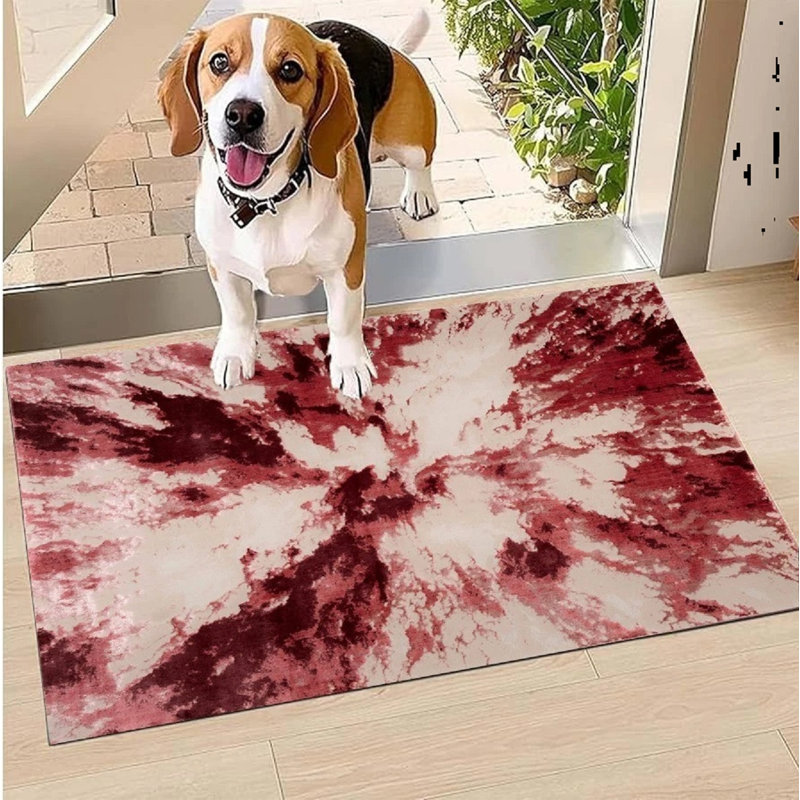 Abstract and Marble Flokati, Rose, Rectangle 60 x 110 cm