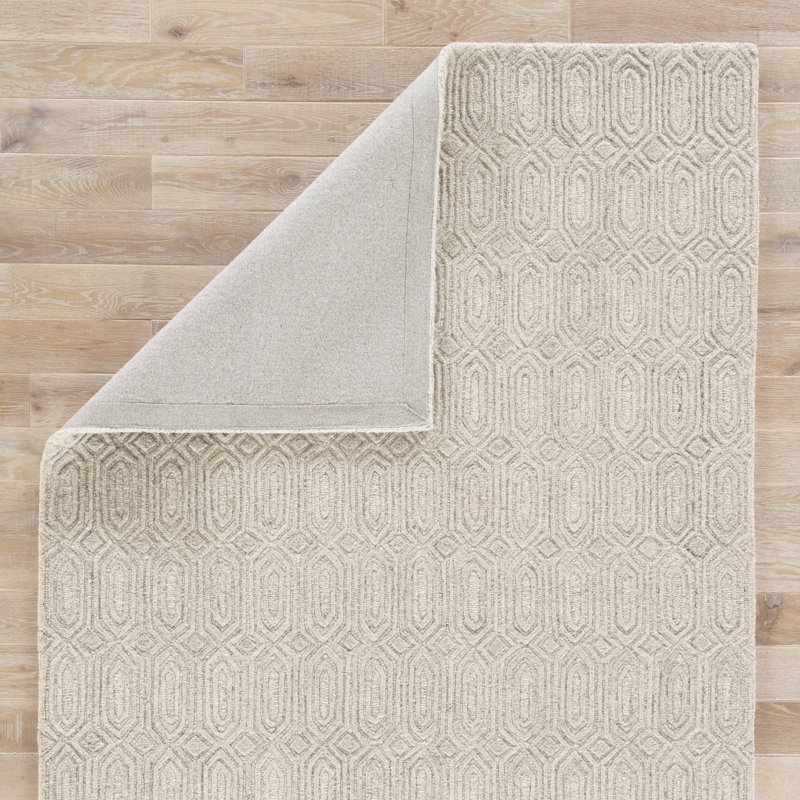 Bierce Hand Woven Wool Geometric Area Rug, Rectangle 8' x 11'