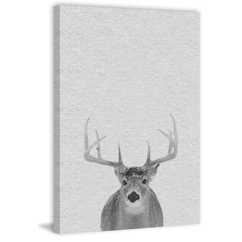 Grey Deer II - Wrapped Canvas Print, 46 cm H x 30 cm W x 4 cm D