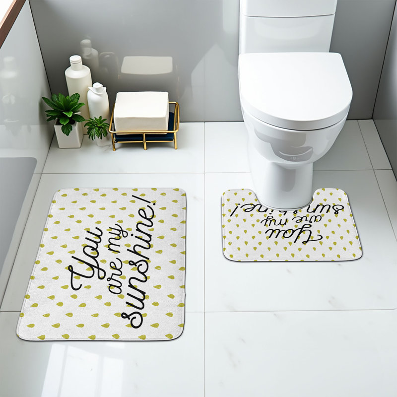 Ensemble de 2 tapis de salle de bain blancs