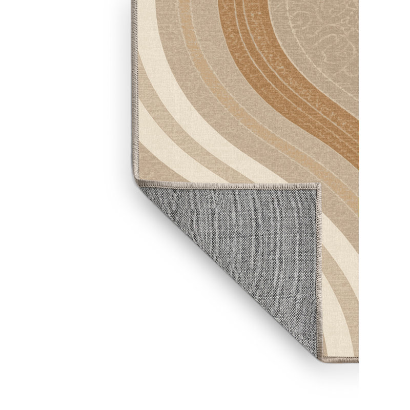 Tapis bord de mer brun lavable à la machine Outhe, 5 x 8