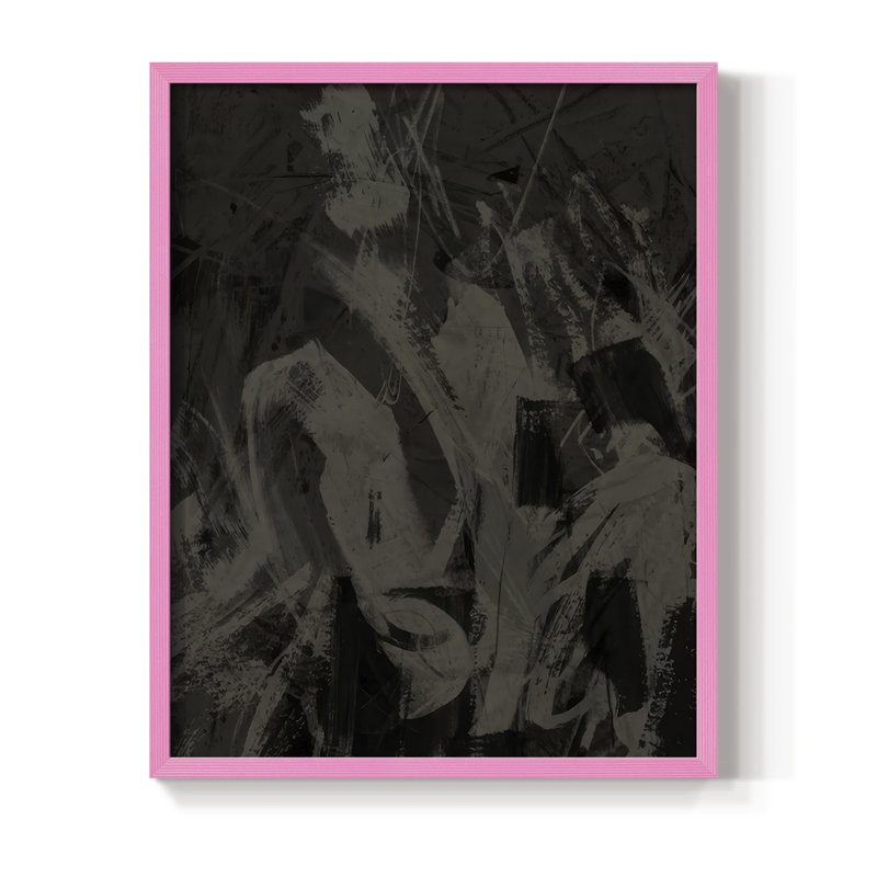 Rain Shadow I, reproduction encadrée - bois massif, H 21 po x l 17 po, Rose