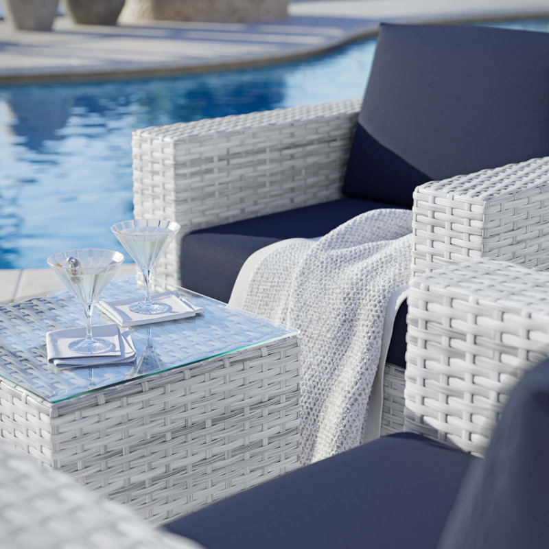 Ensemble de patio extérieur 3 pièces Modway Convene, Bleu marine