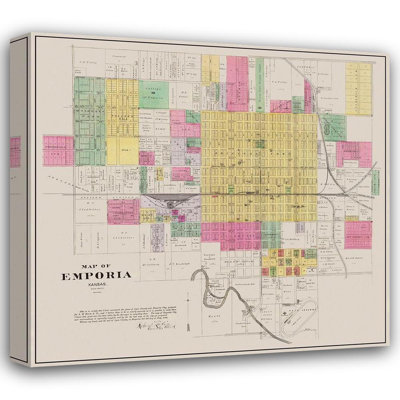 Lark Manor™ Everts Gallery Wrapped Canvas Art Titled: Emporia Kansas Landowner, Everts 1886
