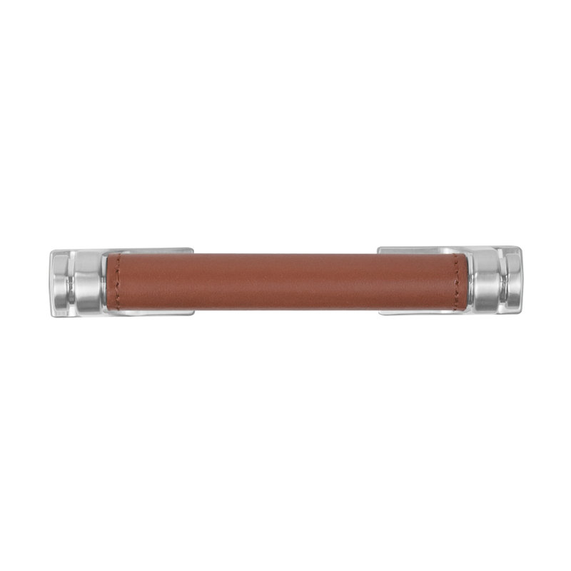Reserve Bar Pull, 3 3/4", Satin Nickel/Brown