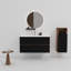 Meuble-lavabo mural noir et noyer 36 po avec lavabo intégré en céramique et trop-plein 36 po-1129816014