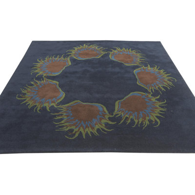 Tapis carré bleu marine Navin