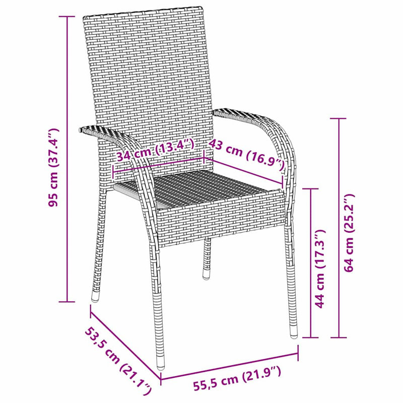 Garden Dining Set 5 Pcs Powder-Coated Steel, Brown