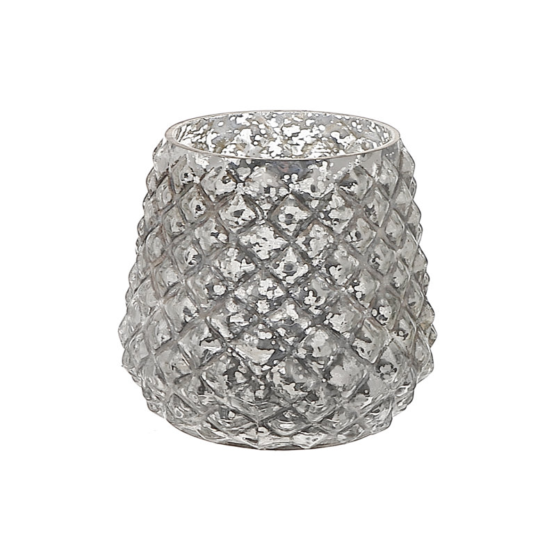 Ih Casadecor 3.5'' H Mercury Glass Tabletop Tealight Holder, Silver