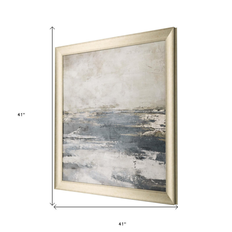 "Blue Bay", art encadré doré, art mural