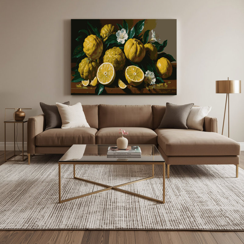 Art mural sur toile vert citron, H 24 po x l 36 po