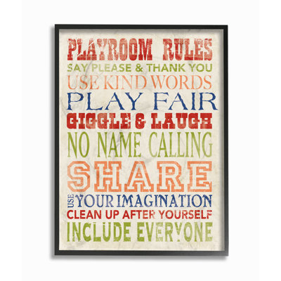 Elisheba Playroom Rules Art