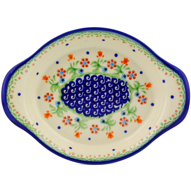 Spring Flowers Stoneware Platter